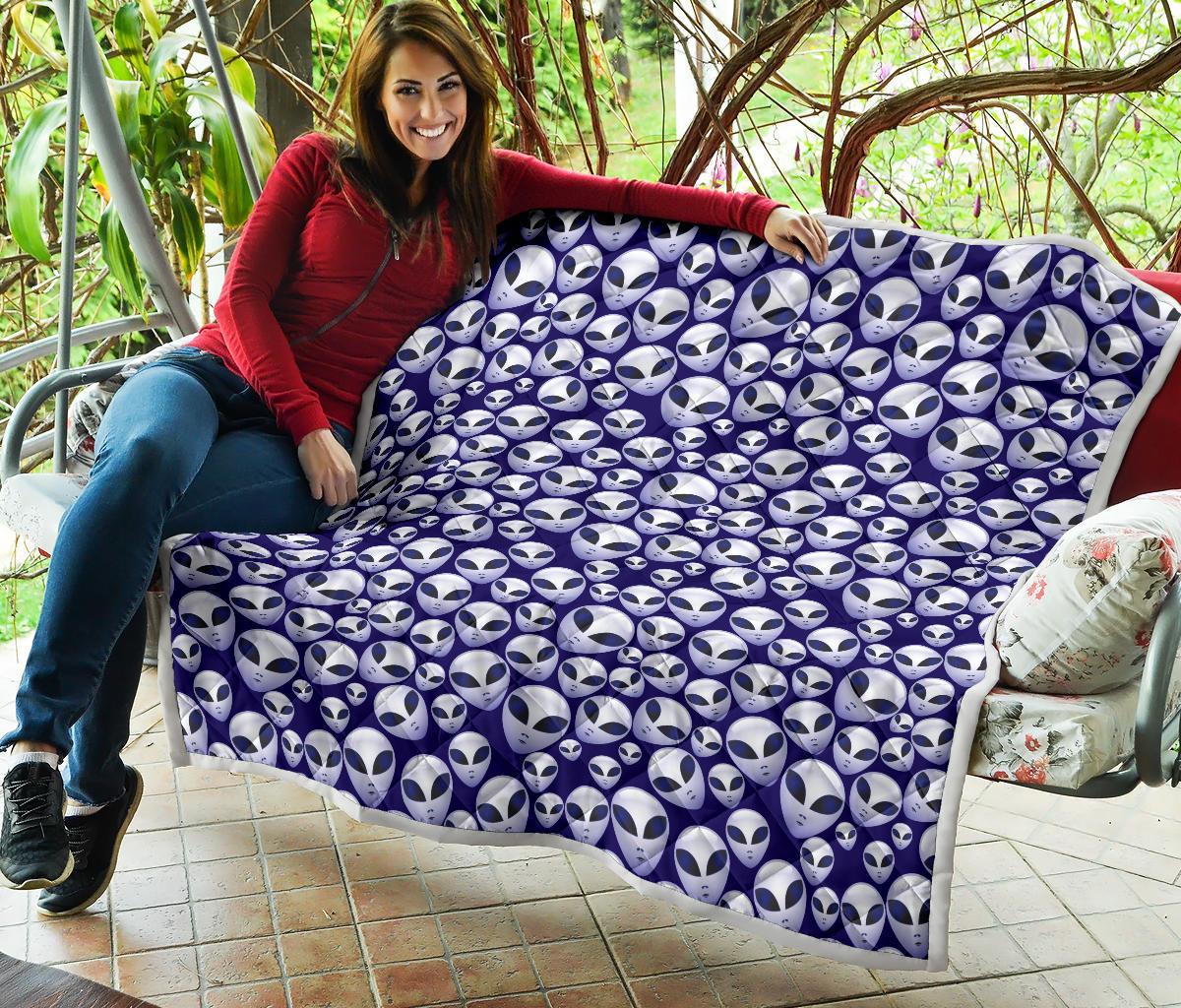 Alien Head Extraterrestrial Premium Quilt-JTAMIGO.COM
