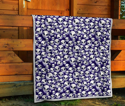 Alien Head Extraterrestrial Premium Quilt-JTAMIGO.COM