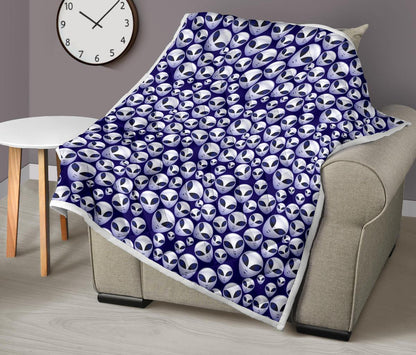 Alien Head Extraterrestrial Premium Quilt-JTAMIGO.COM