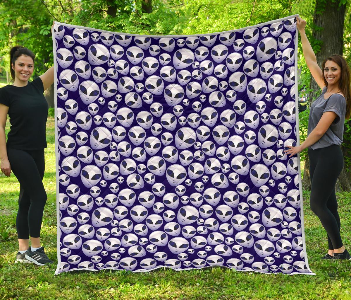 Alien Head Extraterrestrial Premium Quilt-JTAMIGO.COM