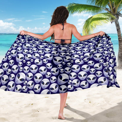Alien Head Extraterrestrial Sarong Pareo Wrap
