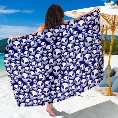 Alien Head Extraterrestrial Sarong Pareo Wrap