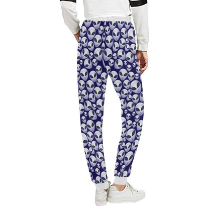 Alien Head Extraterrestrial Unisex Casual Sweatpants (Model L11)-JTAMIGO.COM