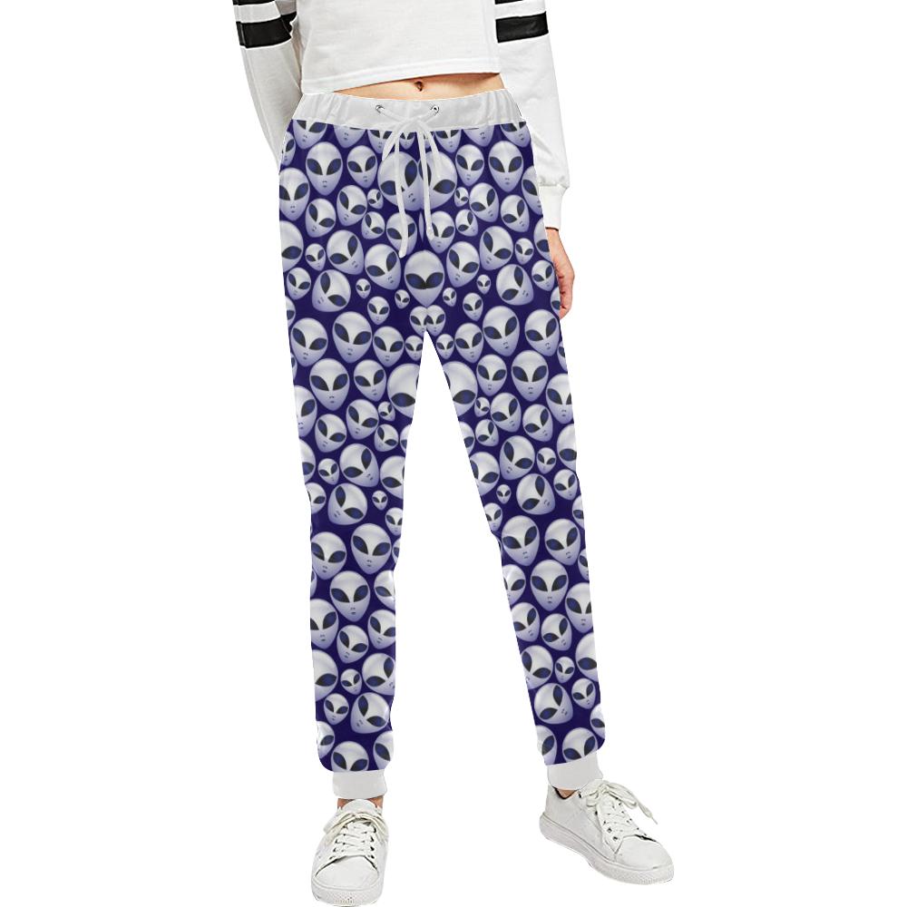 Alien Head Extraterrestrial Unisex Casual Sweatpants (Model L11)-JTAMIGO.COM