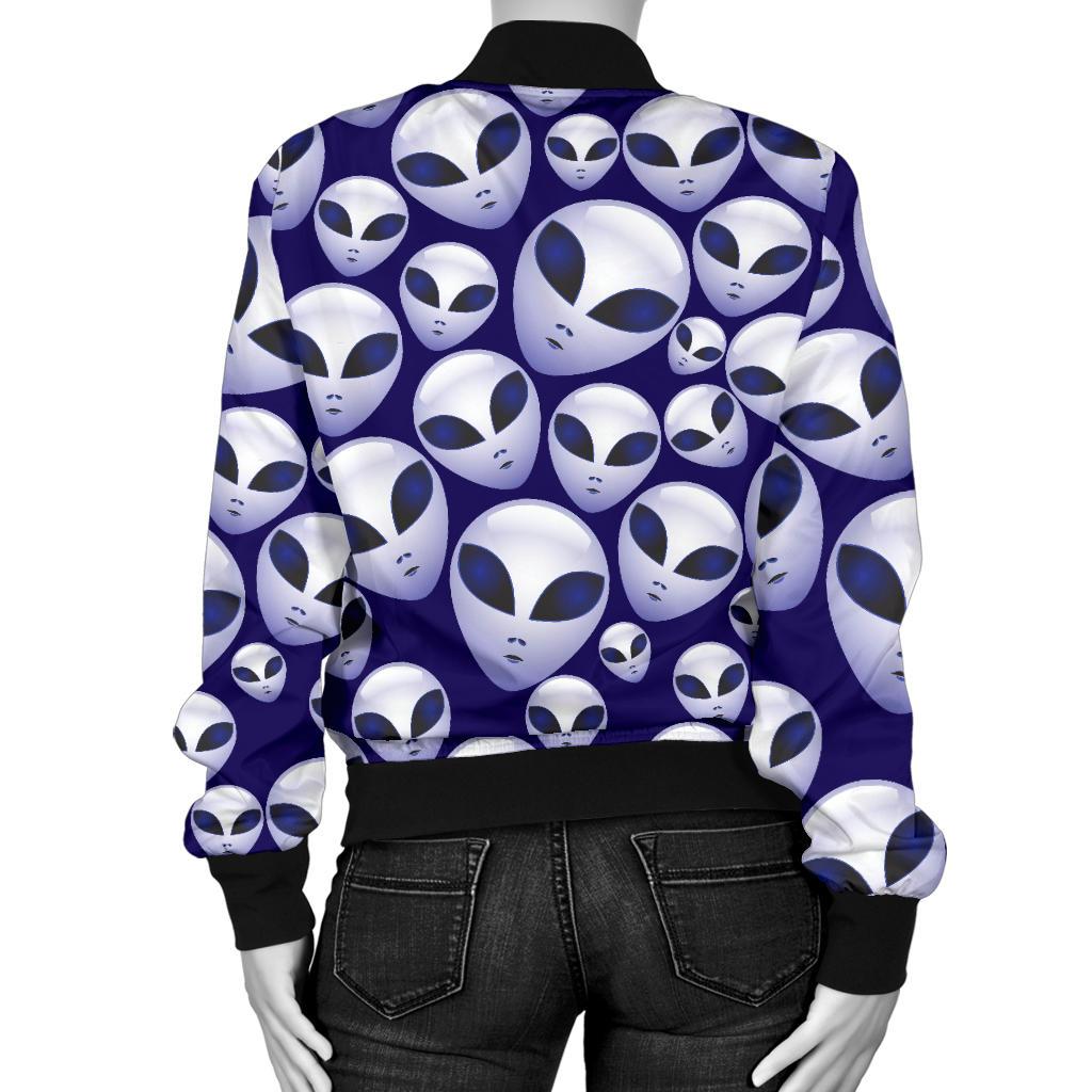 Alien Head Extraterrestrial Women Casual Bomber Jacket