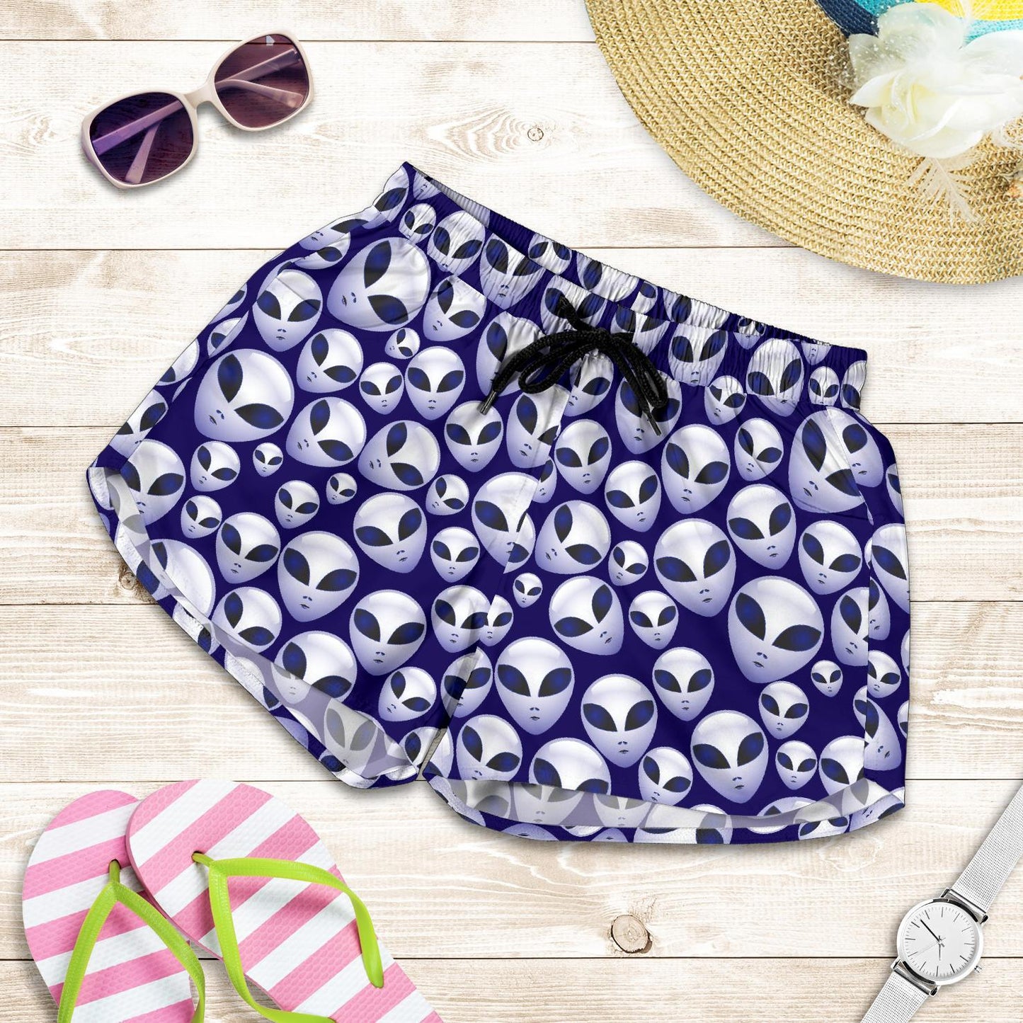 Alien Head Extraterrestrial Women Shorts-JTAMIGO.COM