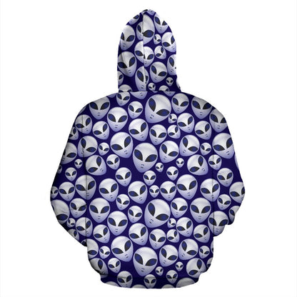 Alien Head Extraterrestrial Zip Up Hoodie