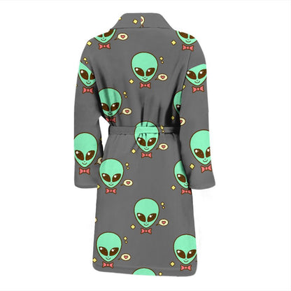 Alien Pattern Print Design 02 Men Bathrobe-JORJUNE.COM