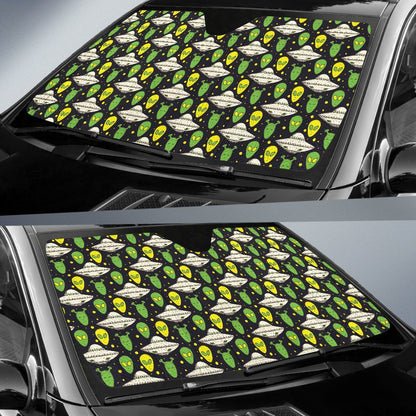 Alien UFO Pattern Car Sun Shade For Windshield