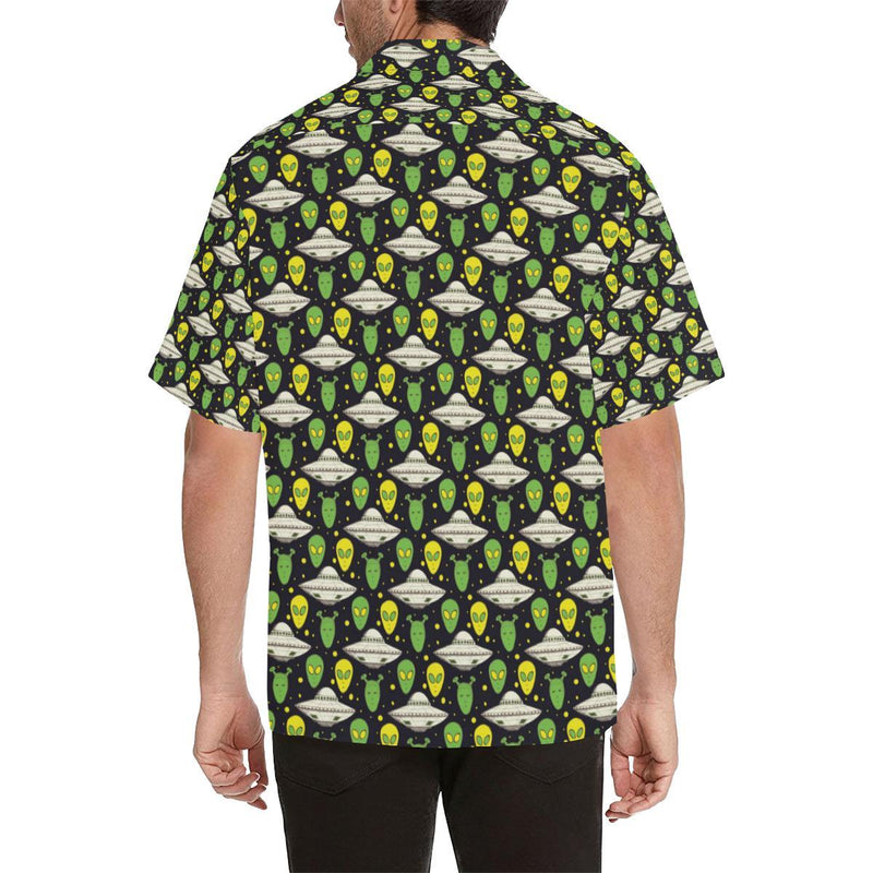 Alien UFO Pattern Men Aloha Hawaiian Shirt