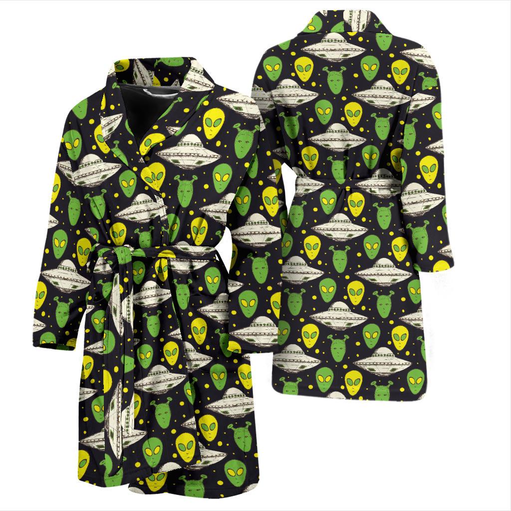 Alien UFO Pattern Men Bath Robe-JTAMIGO.COM