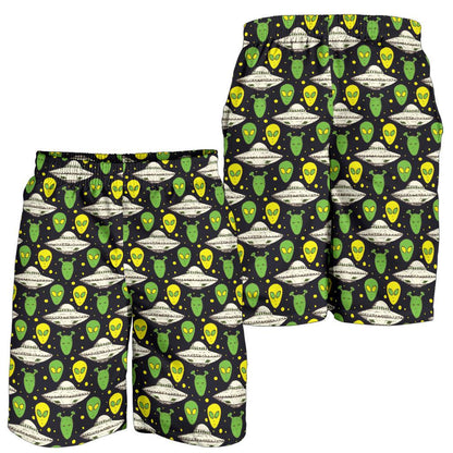 Alien UFO Pattern Mens Shorts-JTAMIGO.COM