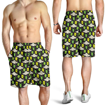 Alien UFO Pattern Mens Shorts-JTAMIGO.COM