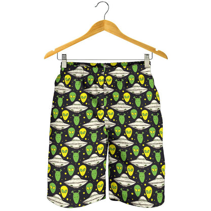 Alien UFO Pattern Mens Shorts-JTAMIGO.COM