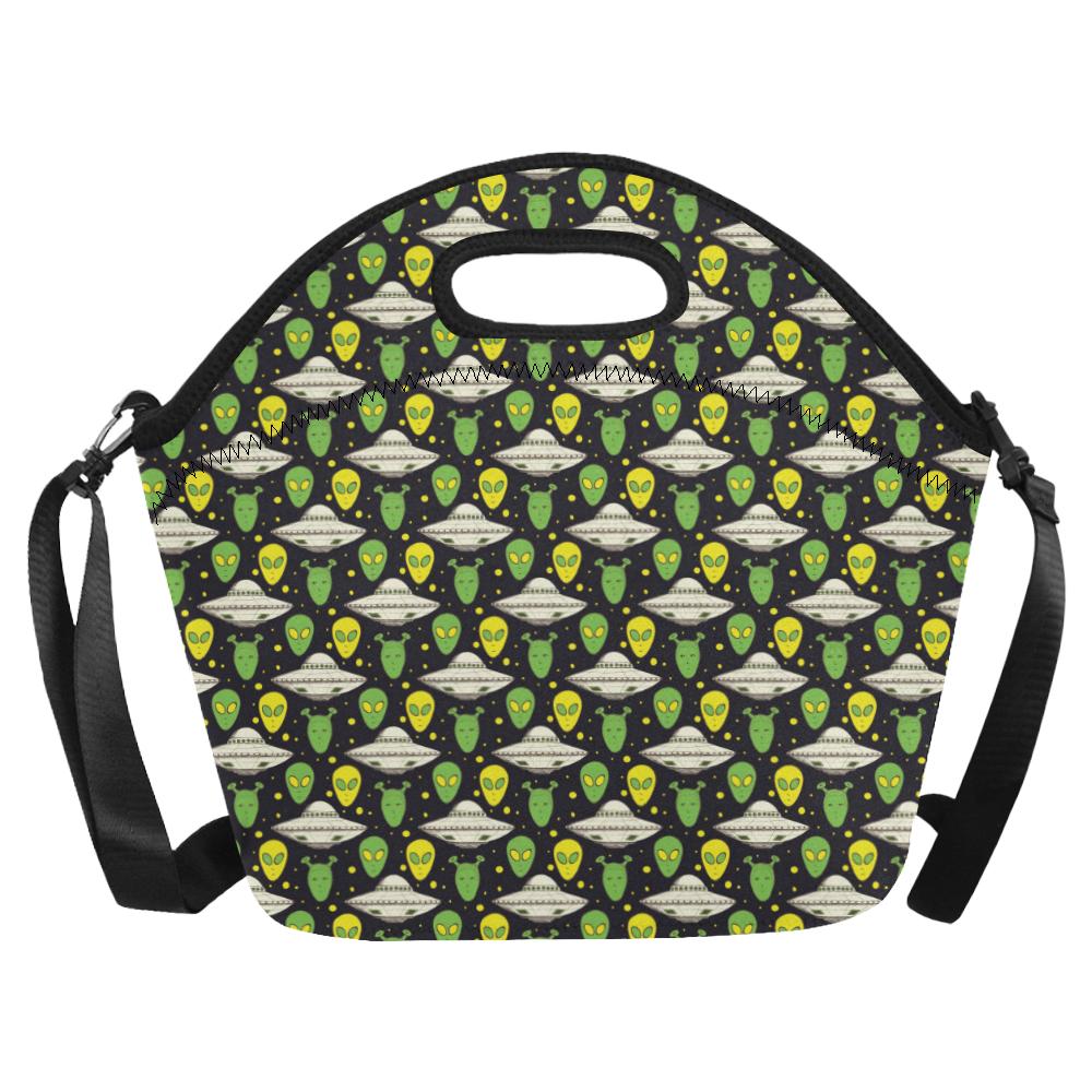 Alien UFO Pattern Neoprene Lunch Bag (Model 1669)(Large)-JTAMIGO.COM