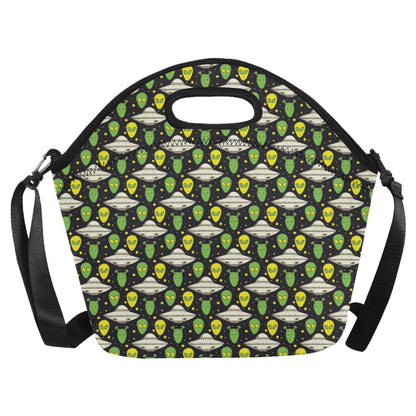 Alien UFO Pattern Neoprene Lunch Bag (Model 1669)(Large)-JTAMIGO.COM