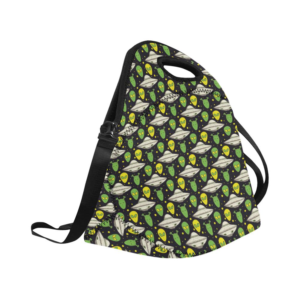 Alien UFO Pattern Neoprene Lunch Bag (Model 1669)(Large)-JTAMIGO.COM