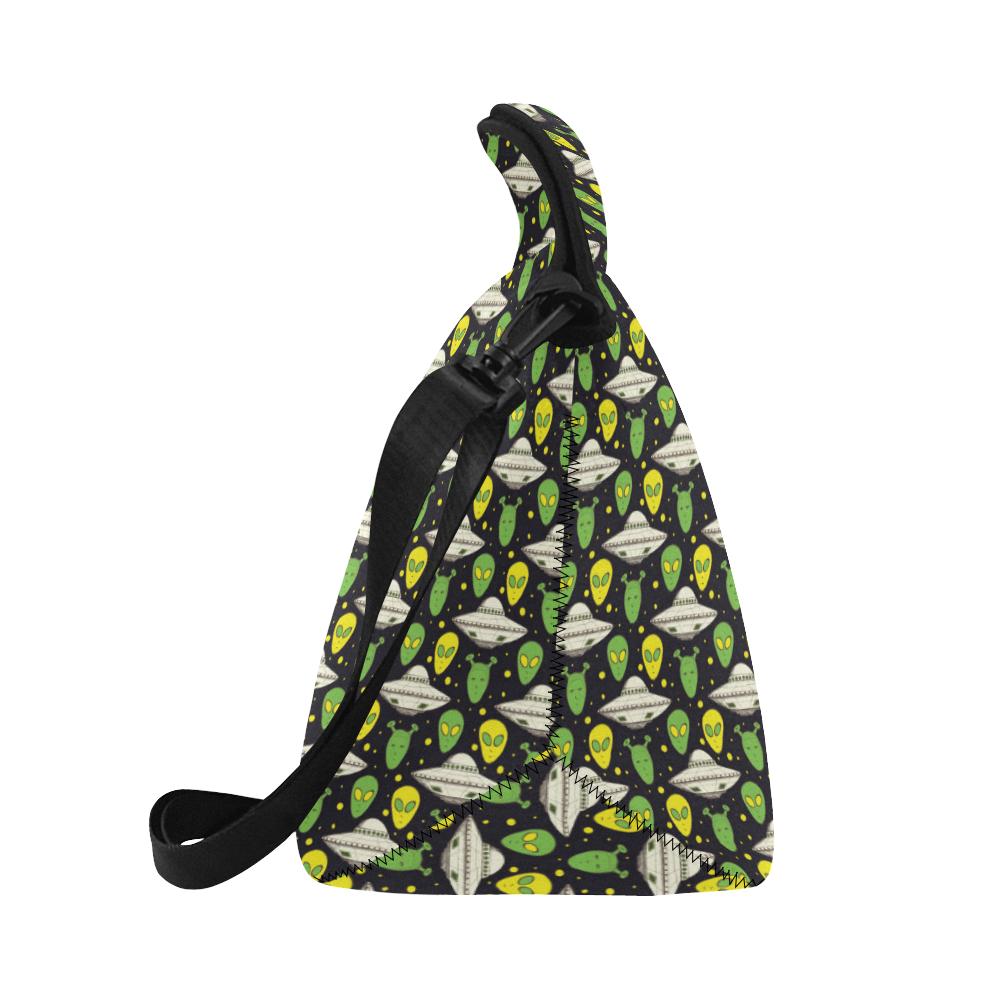 Alien UFO Pattern Neoprene Lunch Bag (Model 1669)(Large)-JTAMIGO.COM