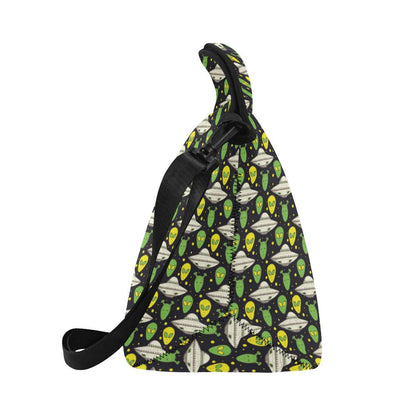 Alien UFO Pattern Neoprene Lunch Bag (Model 1669)(Large)-JTAMIGO.COM