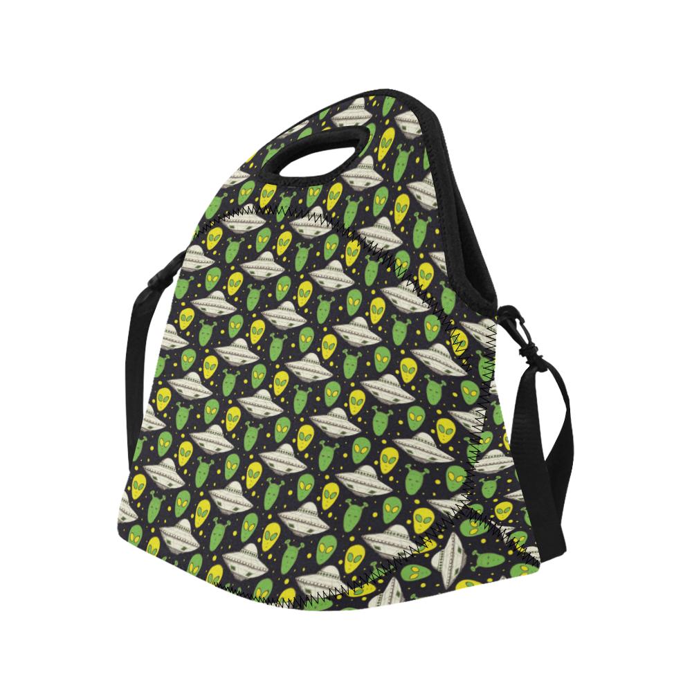 Alien UFO Pattern Neoprene Lunch Bag (Model 1669)(Large)-JTAMIGO.COM