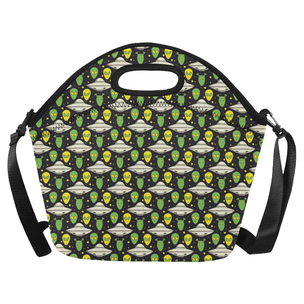 Alien UFO Pattern Neoprene Lunch Bag (Model 1669)(Large)-JTAMIGO.COM