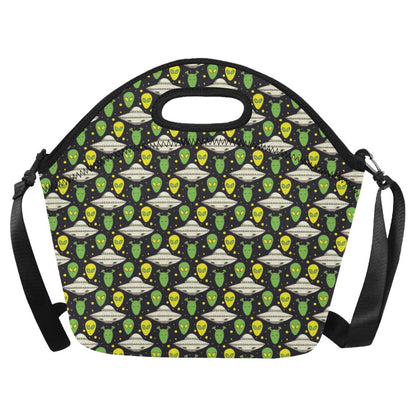 Alien UFO Pattern Neoprene Lunch Bag (Model 1669)(Large)-JTAMIGO.COM