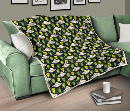 Alien UFO Pattern Premium Quilt-JTAMIGO.COM