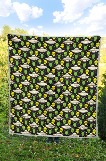 Alien UFO Pattern Premium Quilt-JTAMIGO.COM