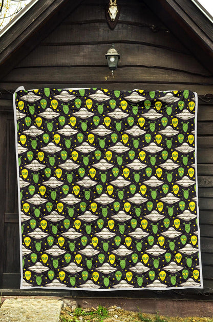 Alien UFO Pattern Premium Quilt-JTAMIGO.COM