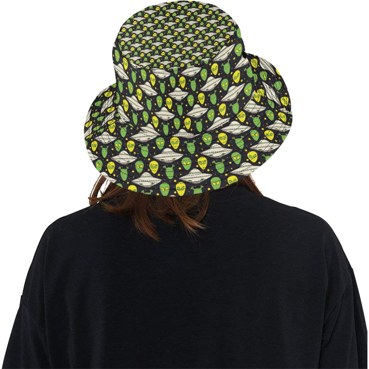 Alien UFO Pattern Unisex Bucket Hat