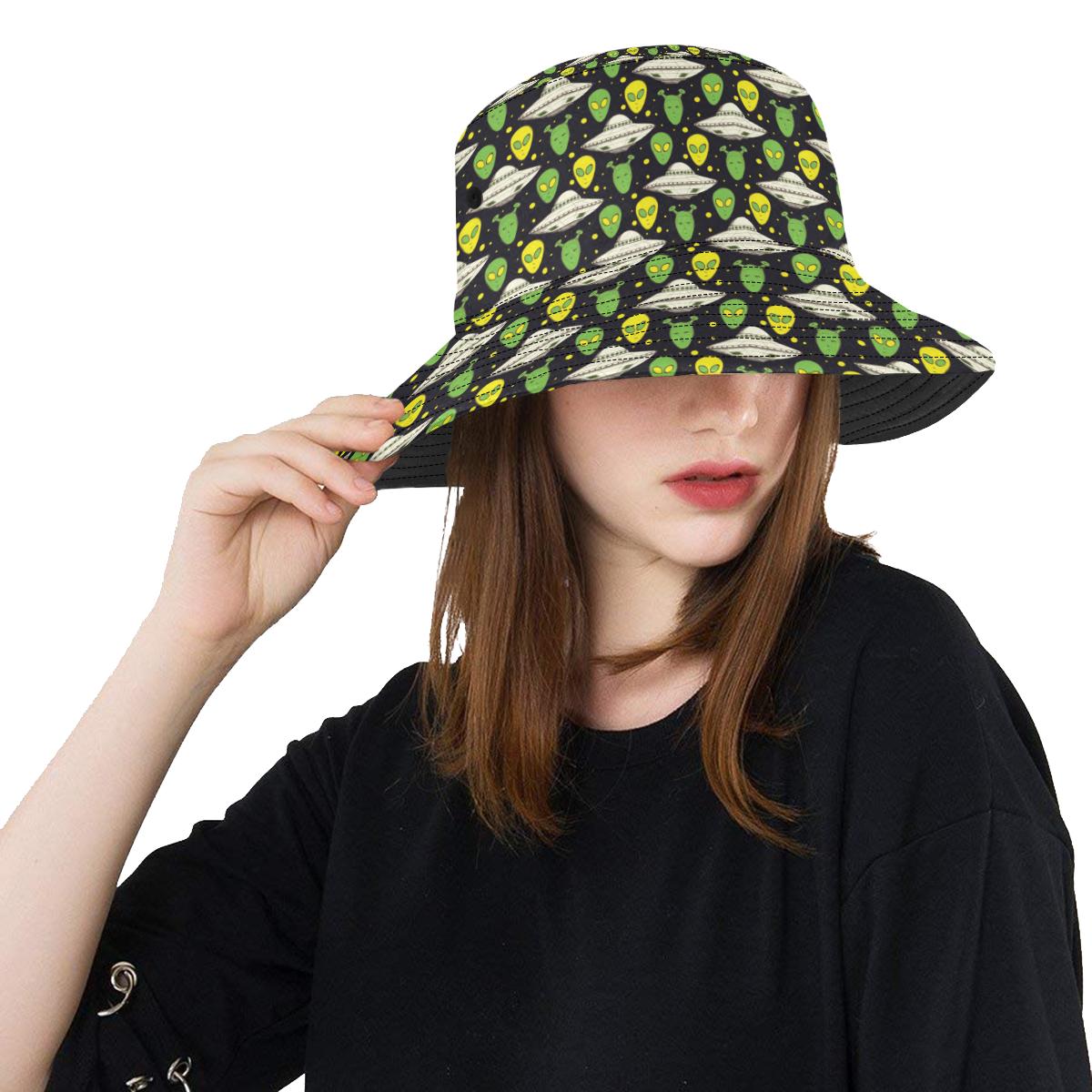 Alien UFO Pattern Unisex Bucket Hat
