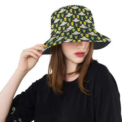 Alien UFO Pattern Unisex Bucket Hat