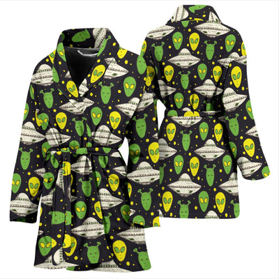 Alien UFO Pattern Women Bath Robe-JTAMIGO.COM