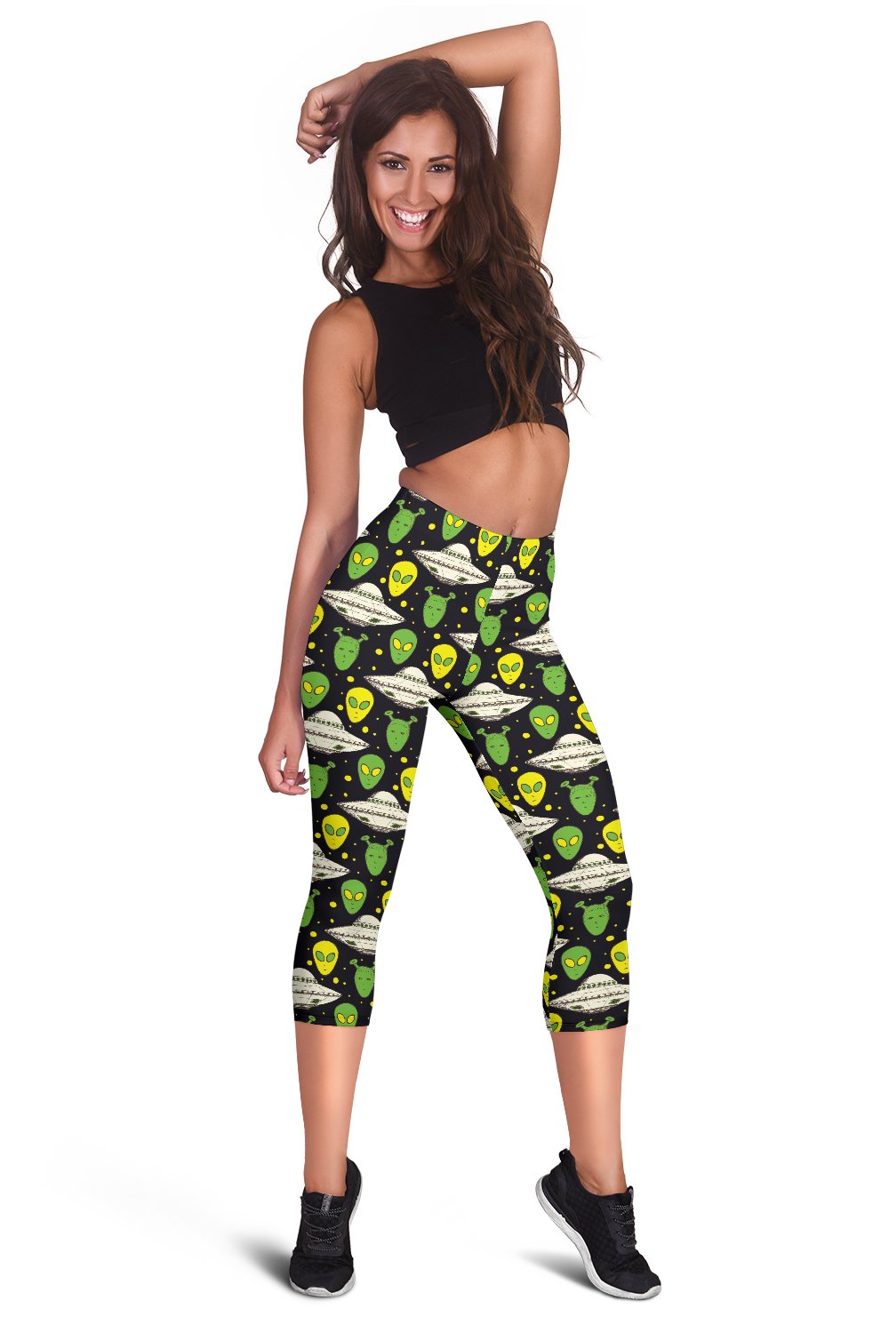 Alien UFO Pattern Women Capris