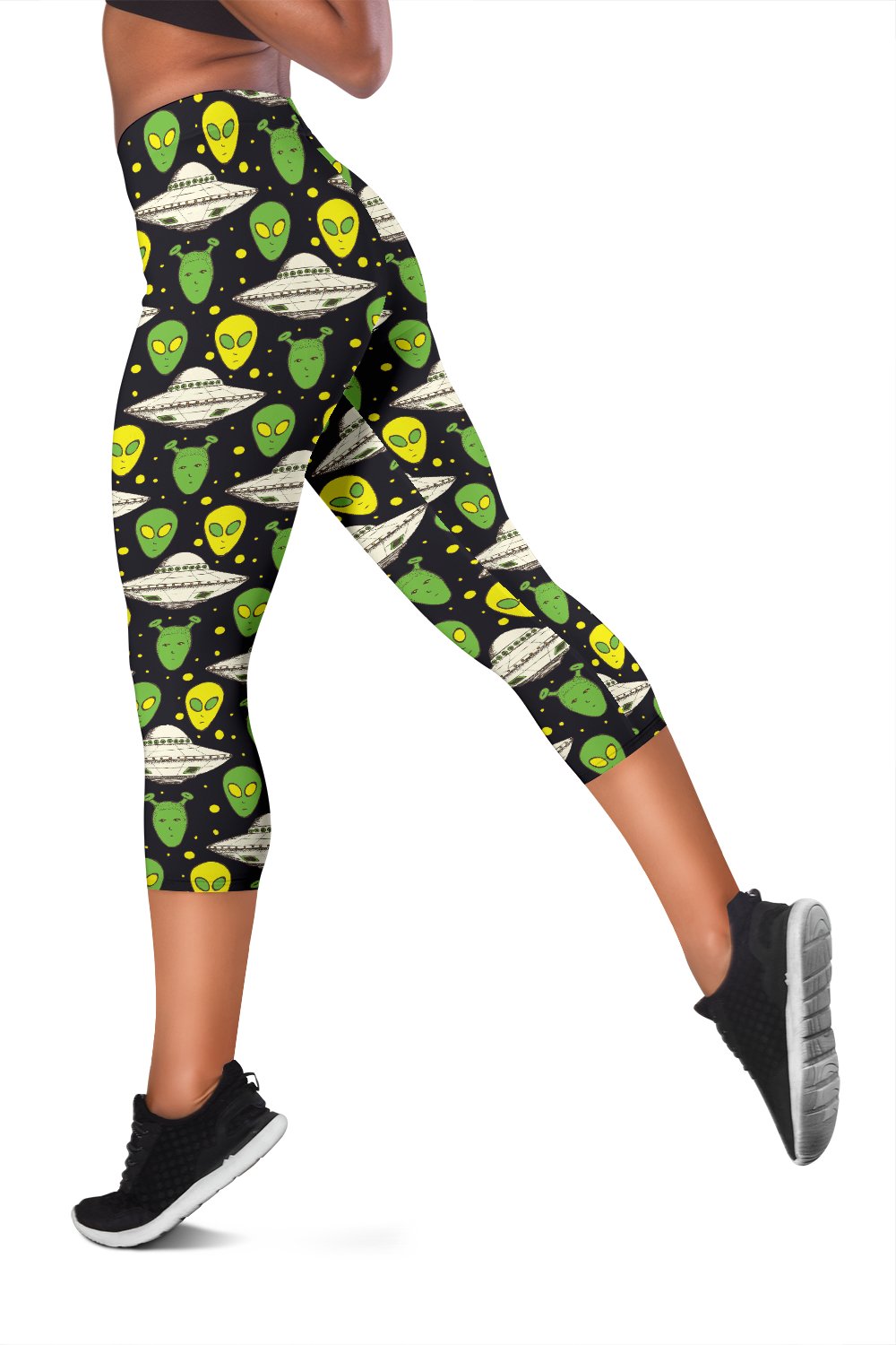 Alien UFO Pattern Women Capris