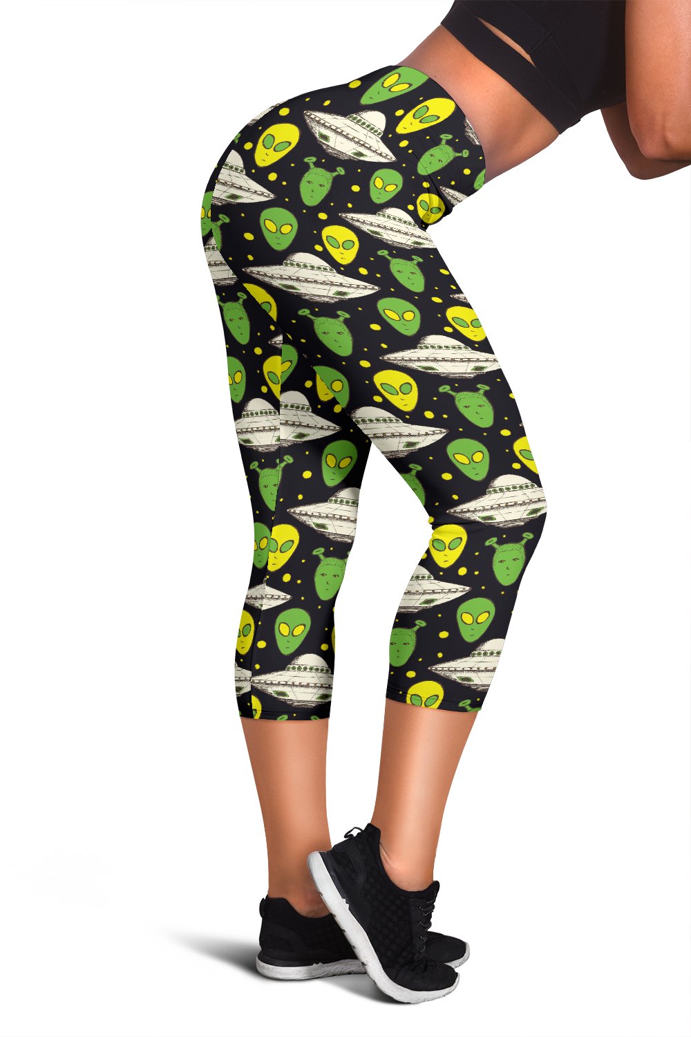 Alien UFO Pattern Women Capris