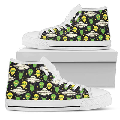 Alien UFO Pattern Women High Top Shoes