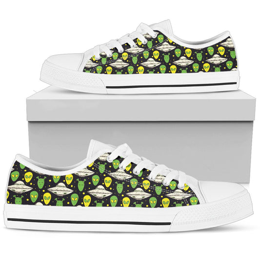 Alien UFO Pattern Women Low Top Shoes