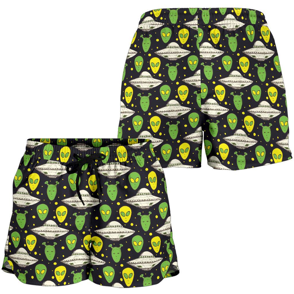 Alien UFO Pattern Women Shorts-JTAMIGO.COM