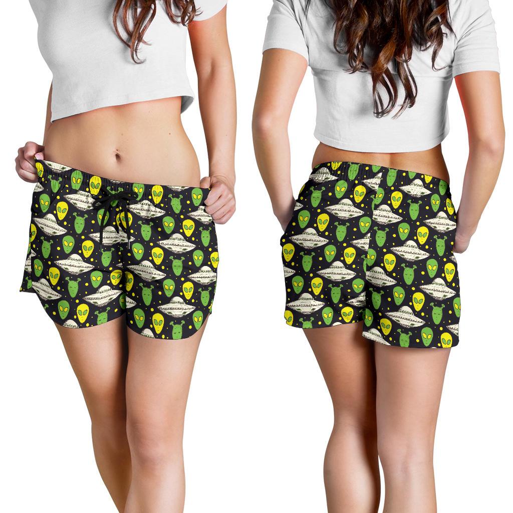 Alien UFO Pattern Women Shorts-JTAMIGO.COM