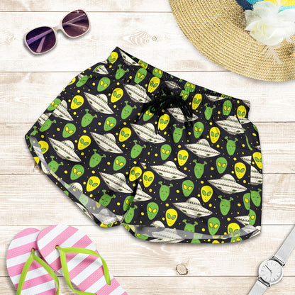 Alien UFO Pattern Women Shorts-JTAMIGO.COM