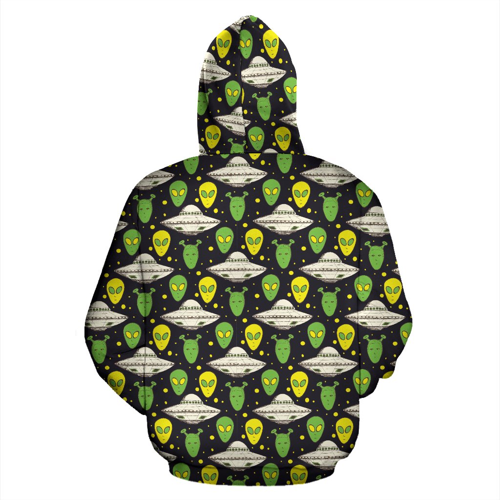 Alien UFO Pattern Zip Up Hoodie