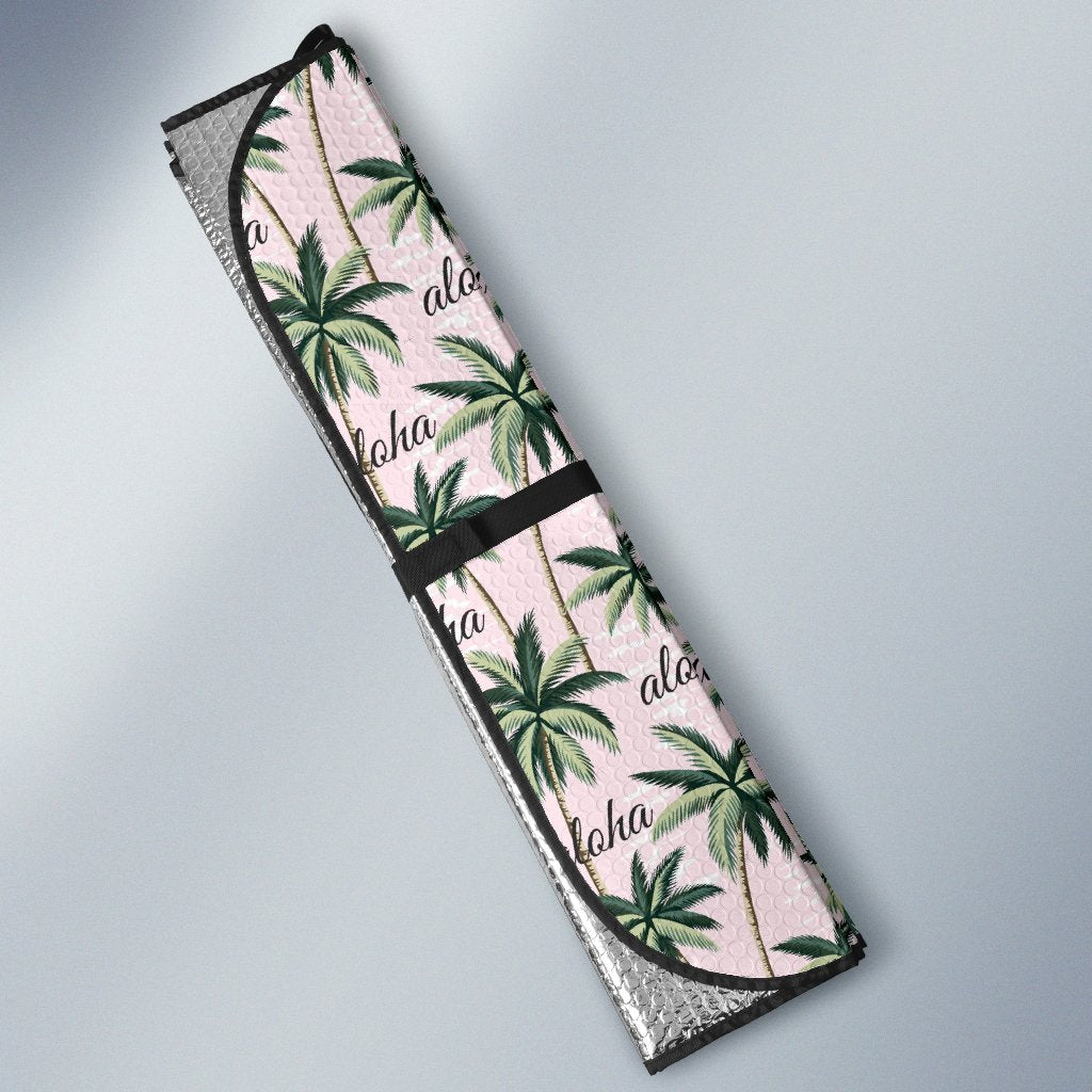 Aloha Beach Pattern Design Themed Print Car Sun Shade For Windshield