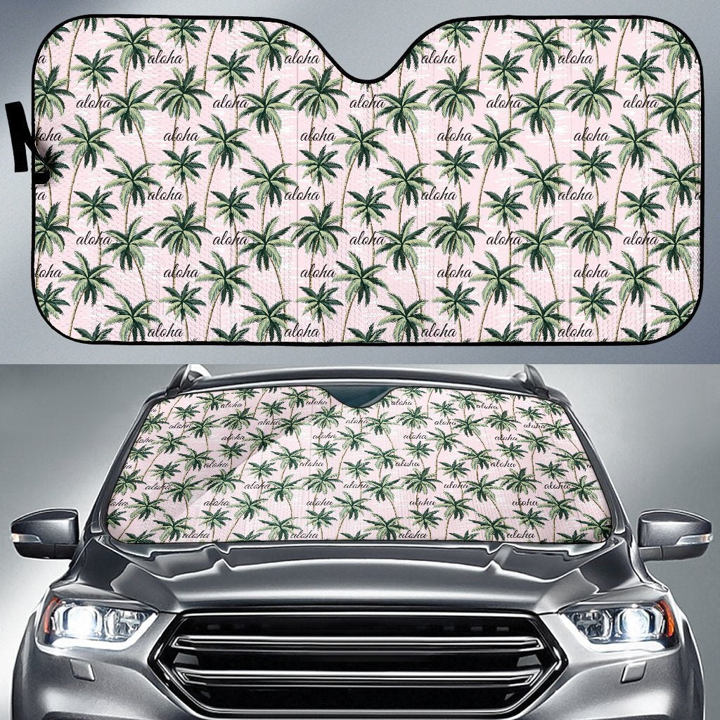 Aloha Beach Pattern Design Themed Print Car Sun Shade For Windshield
