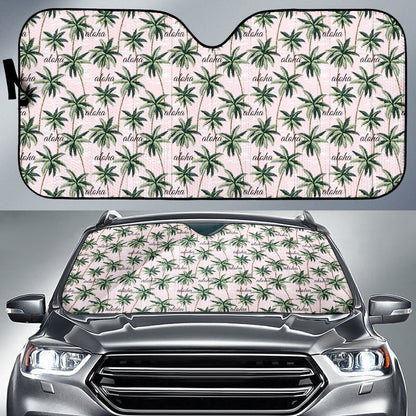 Aloha Beach Pattern Design Themed Print Car Sun Shade For Windshield