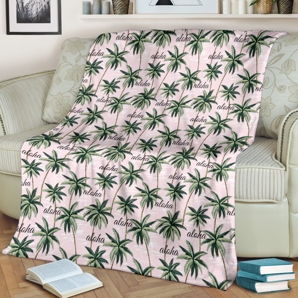 Aloha Beach Pattern Design Themed Print Fleece Blanket