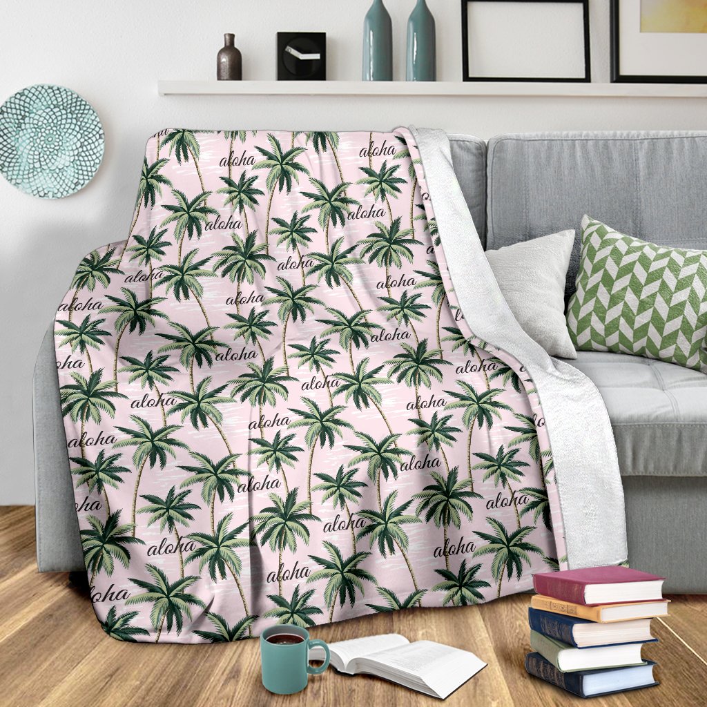 Aloha Beach Pattern Design Themed Print Fleece Blanket