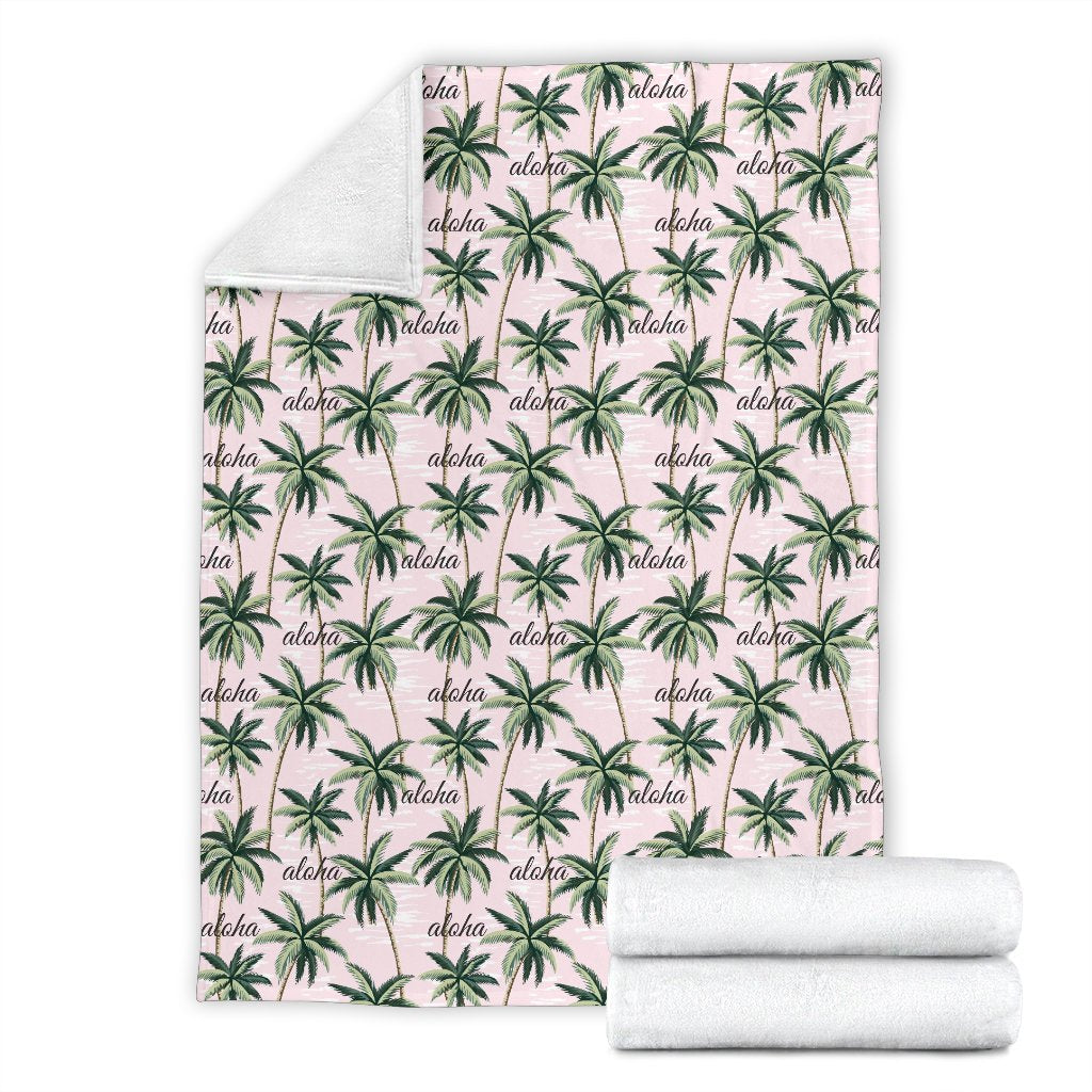 Aloha Beach Pattern Design Themed Print Fleece Blanket