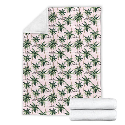 Aloha Beach Pattern Design Themed Print Fleece Blanket