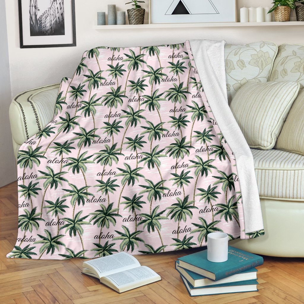 Aloha Beach Pattern Design Themed Print Fleece Blanket